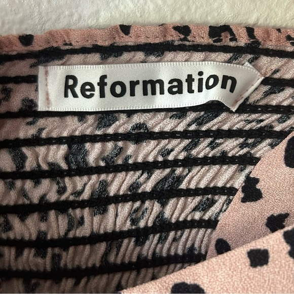 Reformation Quin Tie Sleeve Mini Dress in Pink Panther - Picture 5 of 6